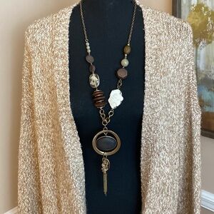 Beaded and Stoned Necklace 18” Long GUC